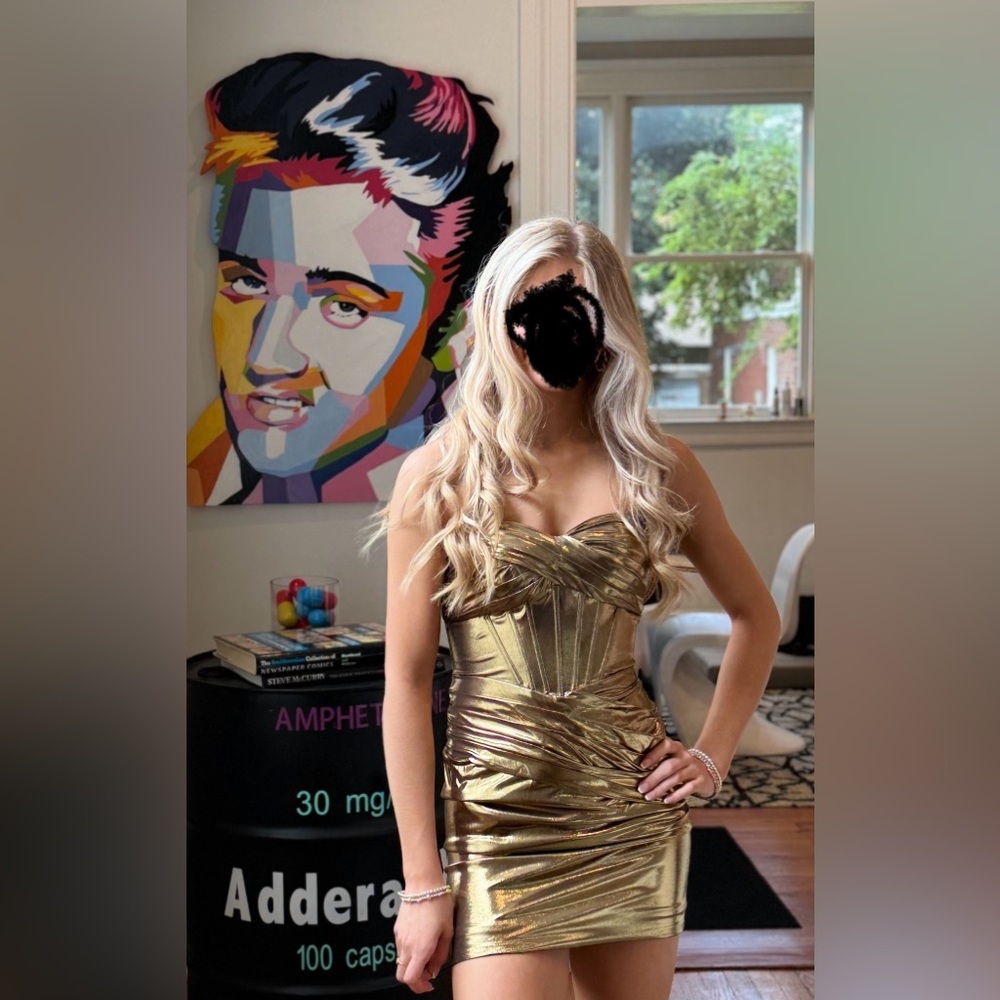 Gorgeous Nox Anabel metallic semi formal/cocktail dress
